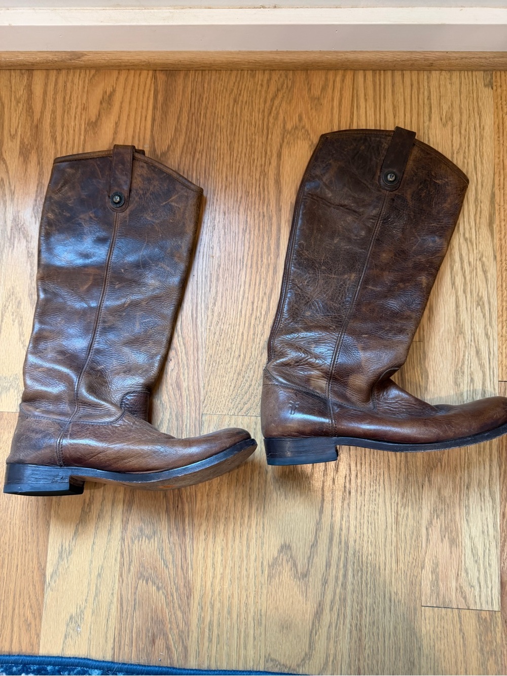 Women’s Frye Mellisa  Brown Leather Pull-On Riding Boots